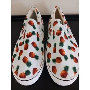 Pineapple Canvas Women's Shoes Sole Mates Slip‎ on Sliders  Size 8